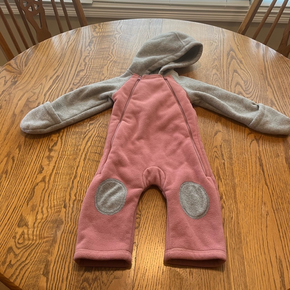 Baby Boden Pink and Gray Hooded Jacket